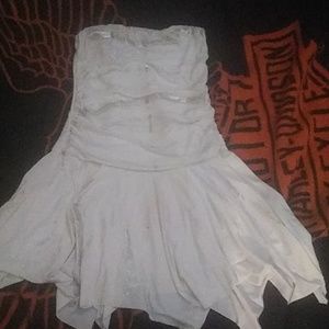 White strapless dress